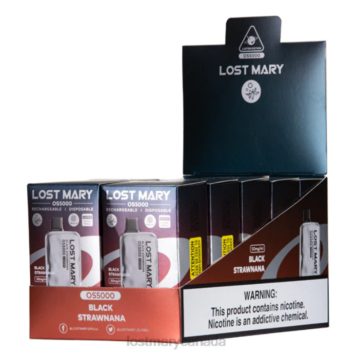 LOST MARY OS5000 Luster Black Strawnana -LOST MARY Vape Sale 228DD11