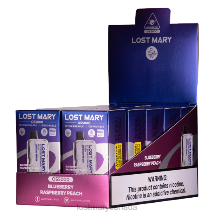 LOST MARY OS5000 Luster Blueberry Raspberry Peach -LOST MARY Vape 228DD19